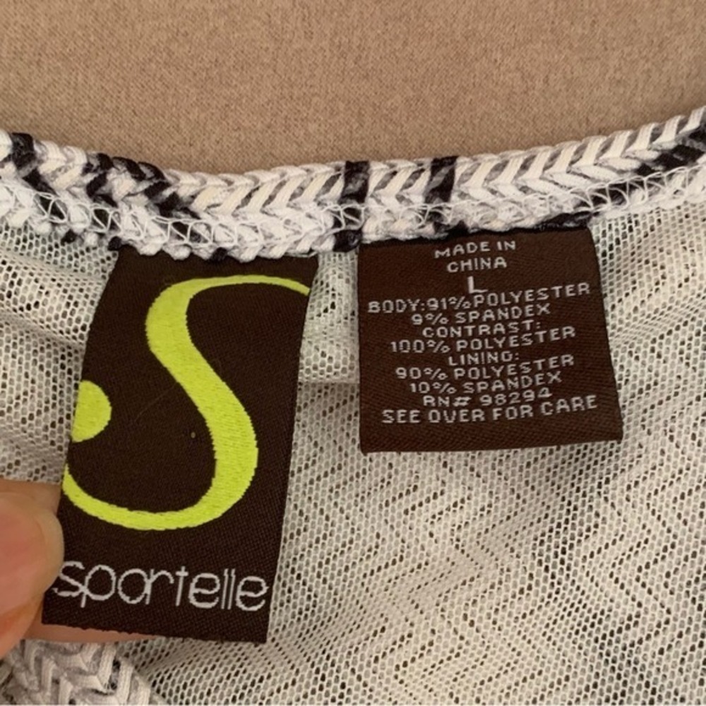 SPORTELLE. S.S.‎ Shirt Palm design. Multi. Breathable. Netlike material. Size L. - Picture 7 of 10